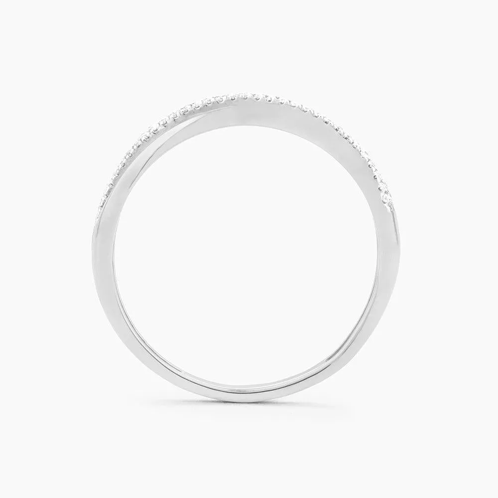 Ella Stein Crisscross Stackable Ring in Sterling Silver - Size 7