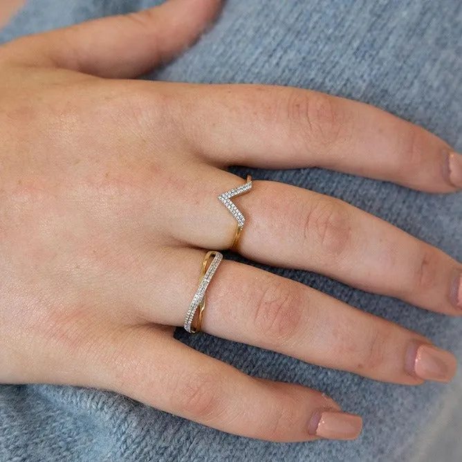 Ella Stein Crisscross Stackable Ring in Sterling Silver - Size 7