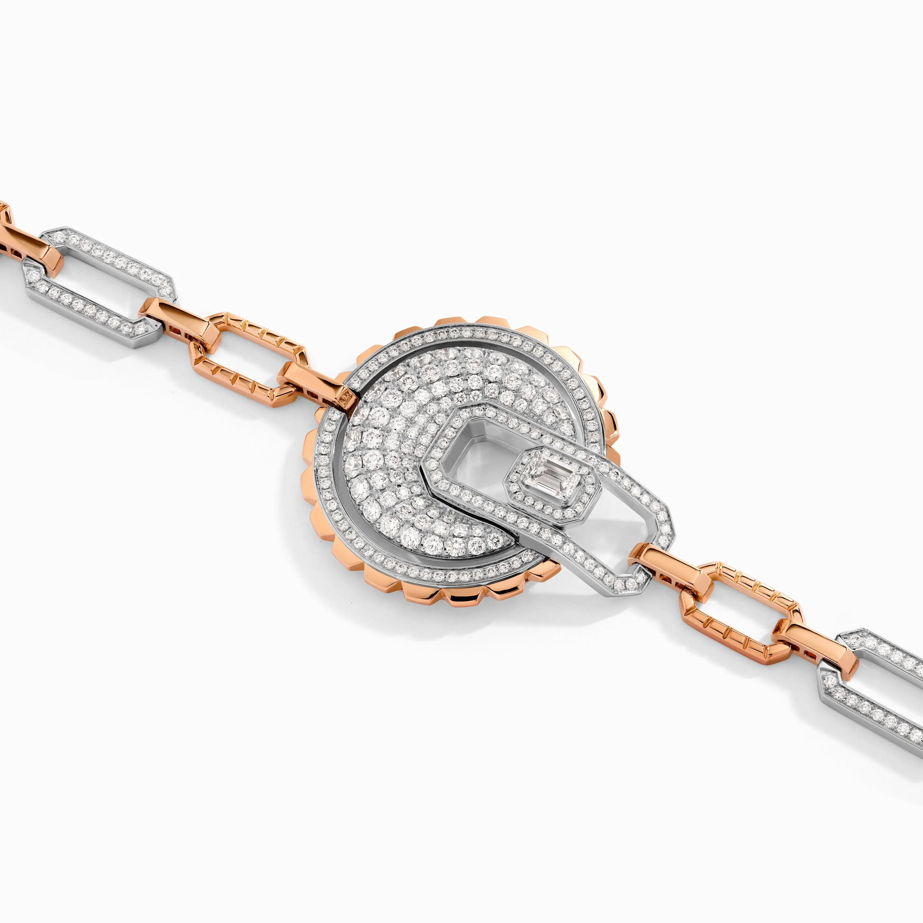 Empire Two-Tone Diamond Statement Bracelet