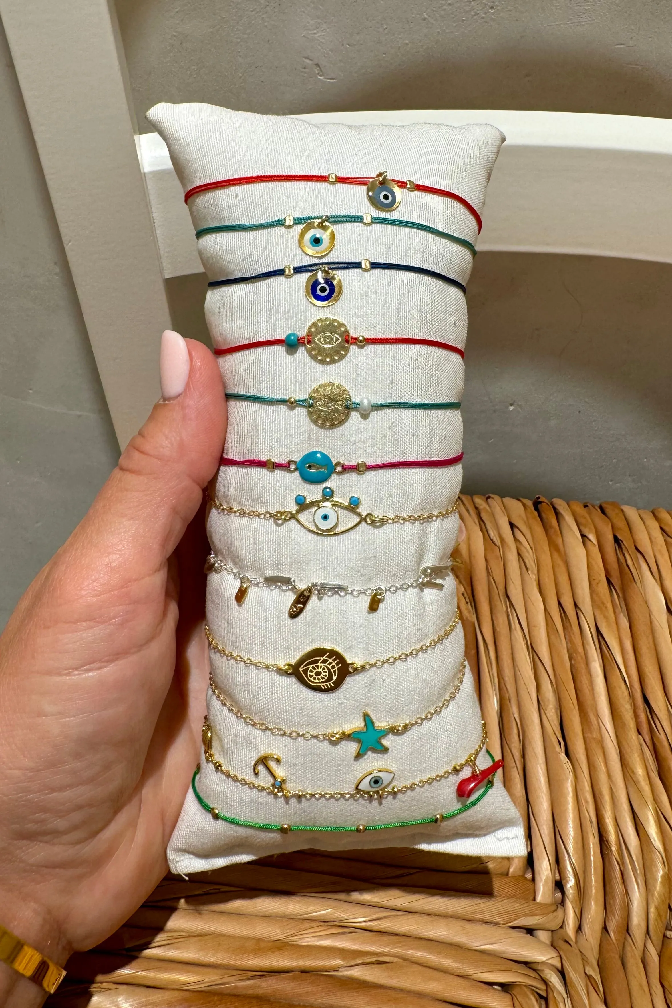 ENAMELED BRACELET "MATAKIA" GOLD/TURQUOISE