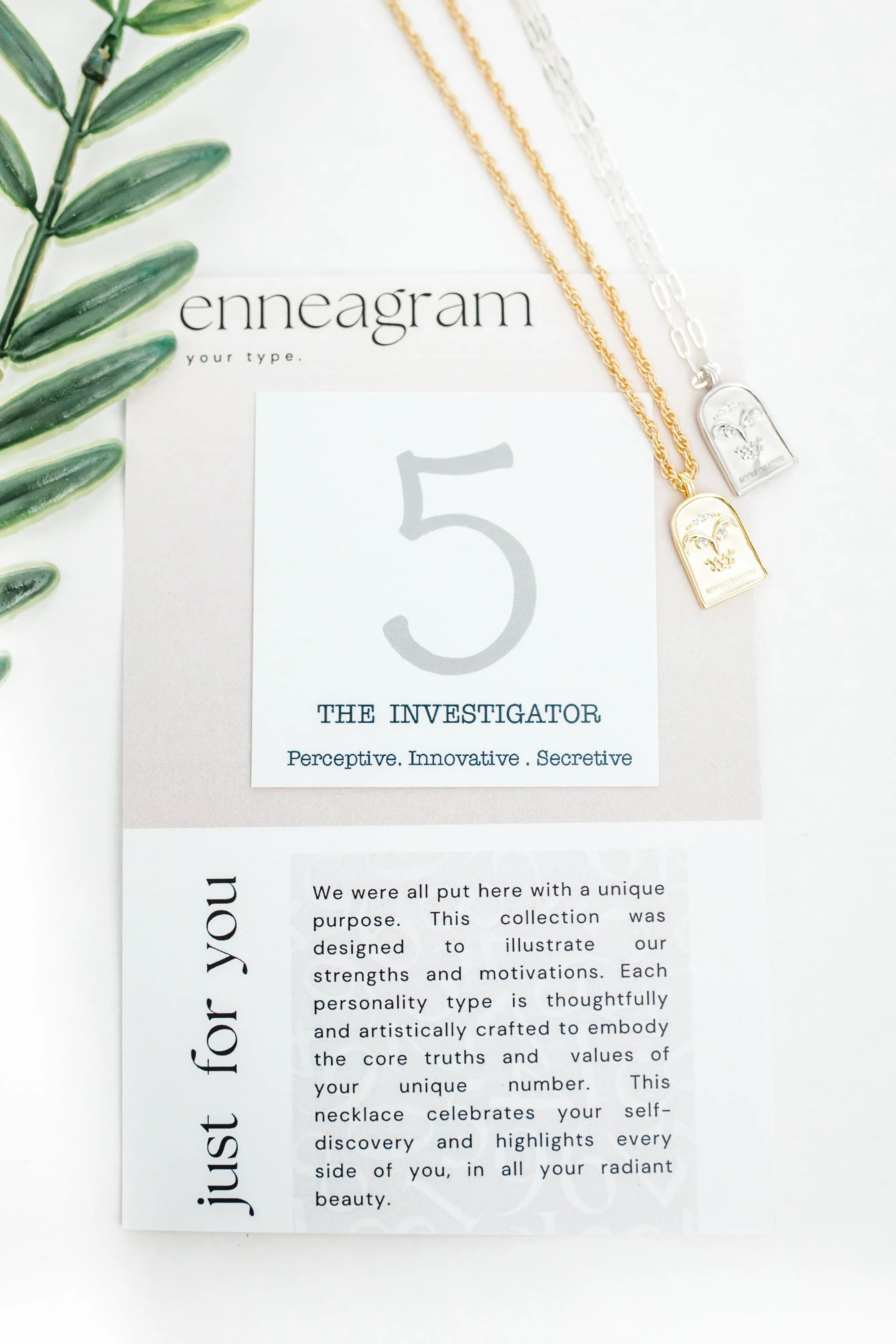 Enneagram Type Five Necklace { Silver   Gold }