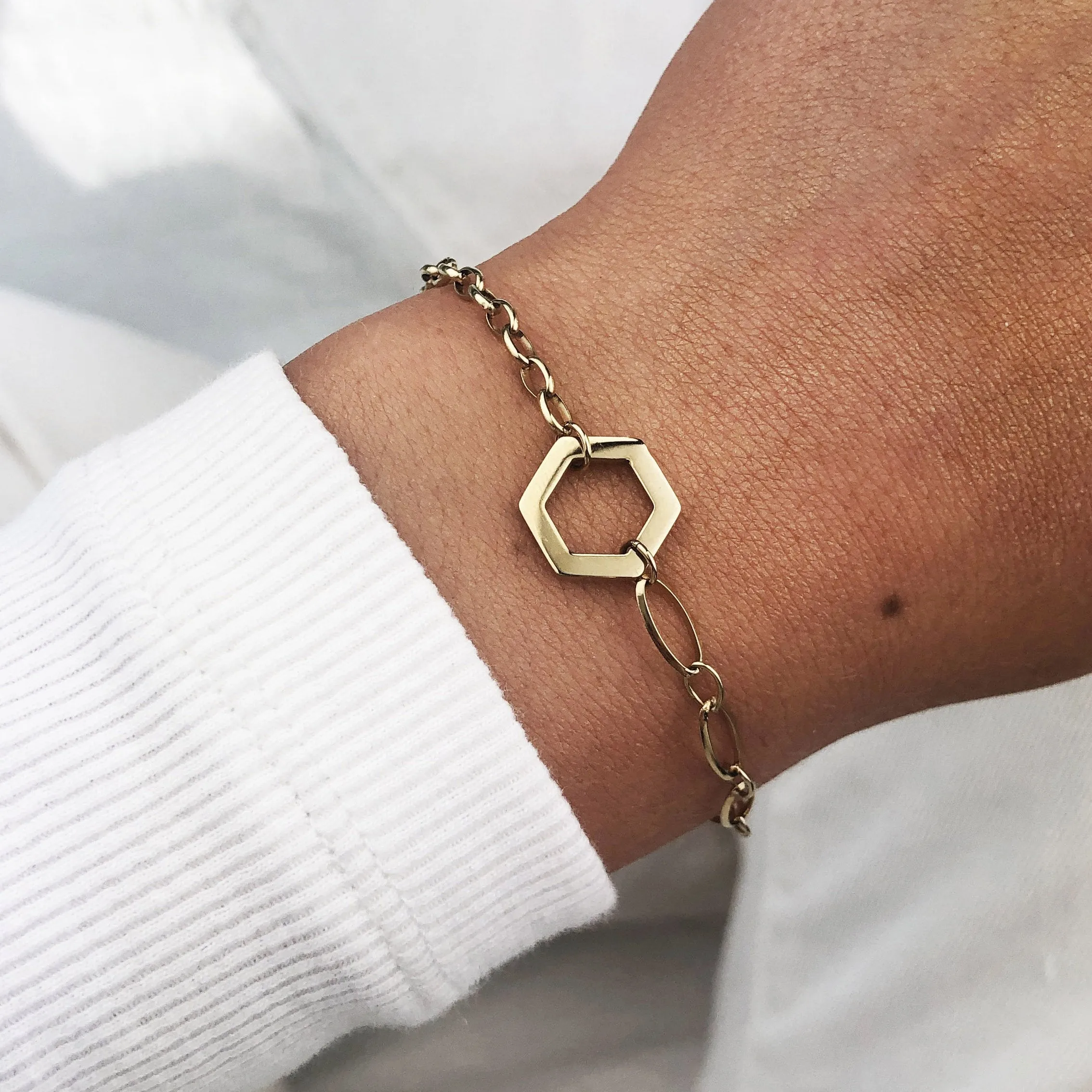 Essentielle Open Mix Chain Bracelet Gold Colour