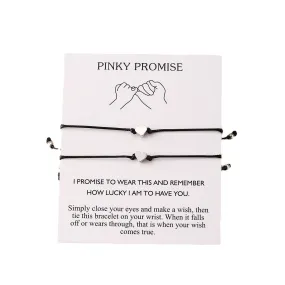 Europe And America Cross Border New Simple Bracelet Creative Retro Heart-shaped Wax Rope Woven Bracelet Band Cardboard