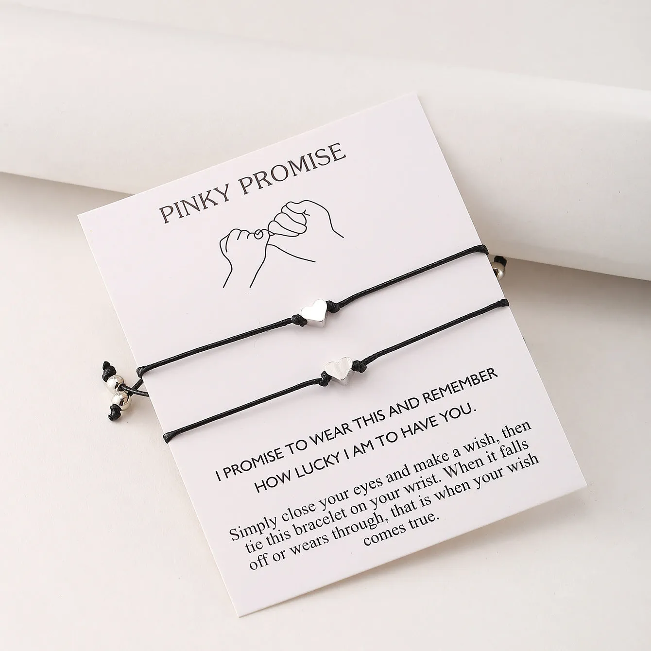 Europe And America Cross Border New Simple Bracelet Creative Retro Heart-shaped Wax Rope Woven Bracelet Band Cardboard
