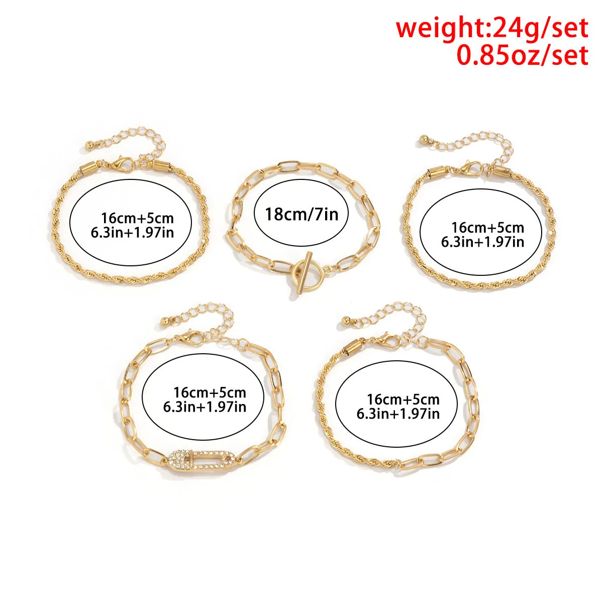 European And American Style Retro Metal Ot Buckle Twist Chain Bracelet