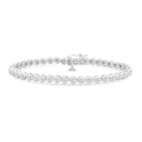 Fancy Swirl Tennis Bracelet with 1/4ct of Diamonds in Sterling Silver