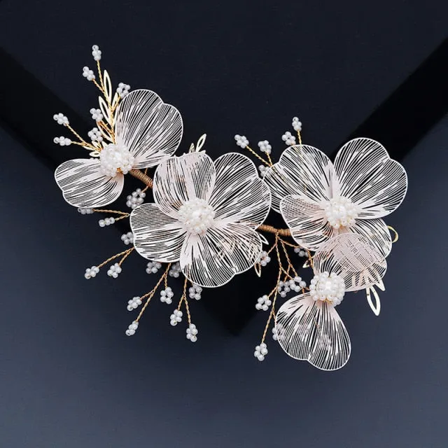 Flower Pearl Hair Wedding Day Bridal Accessory