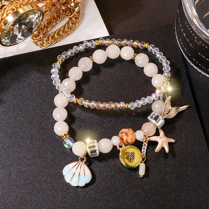 Fresh Ocean Style Beaded Crystal Bracelet