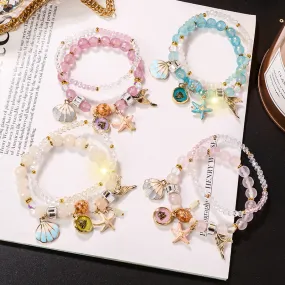 Fresh Ocean Style Beaded Crystal Bracelet