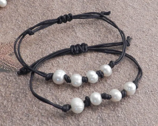Freshwater Pearl bead Bracelet on cord