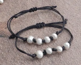 Freshwater Pearl bead Bracelet on cord