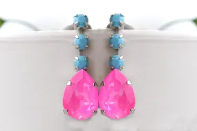 FUCHSIA TURQUOISE EARRINGS