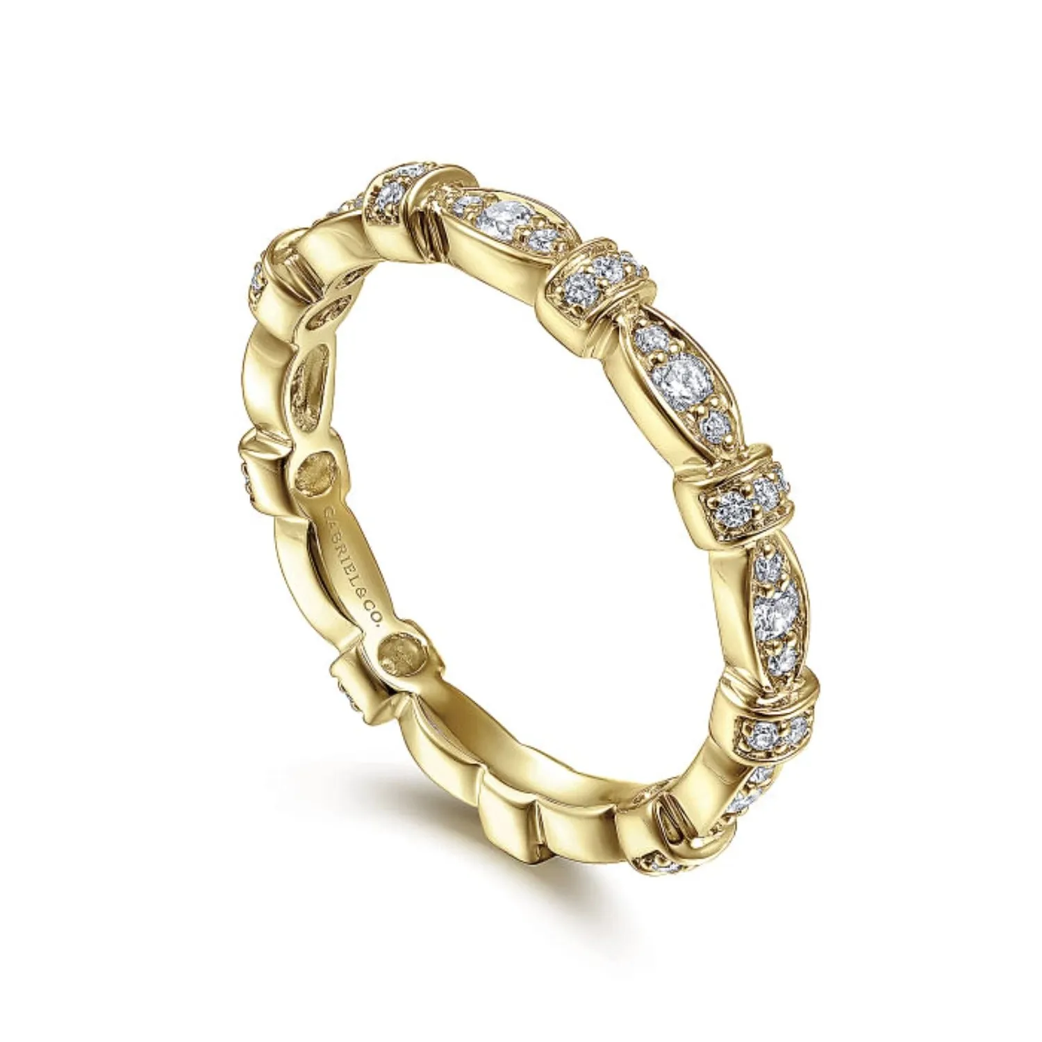 Gabriel & Co. Vintage Style Diamond Wedding Band