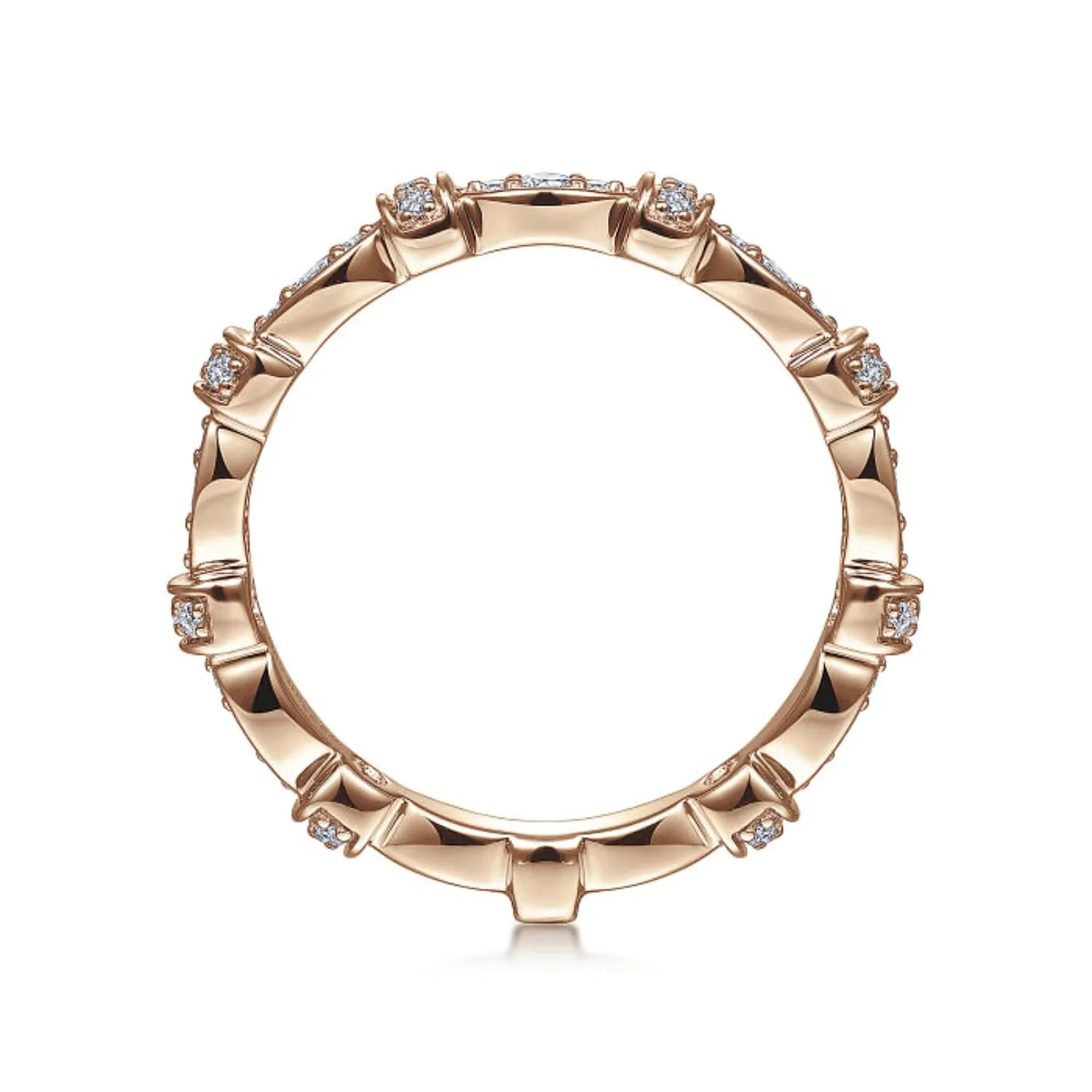 Gabriel & Co. Vintage Style Diamond Wedding Band