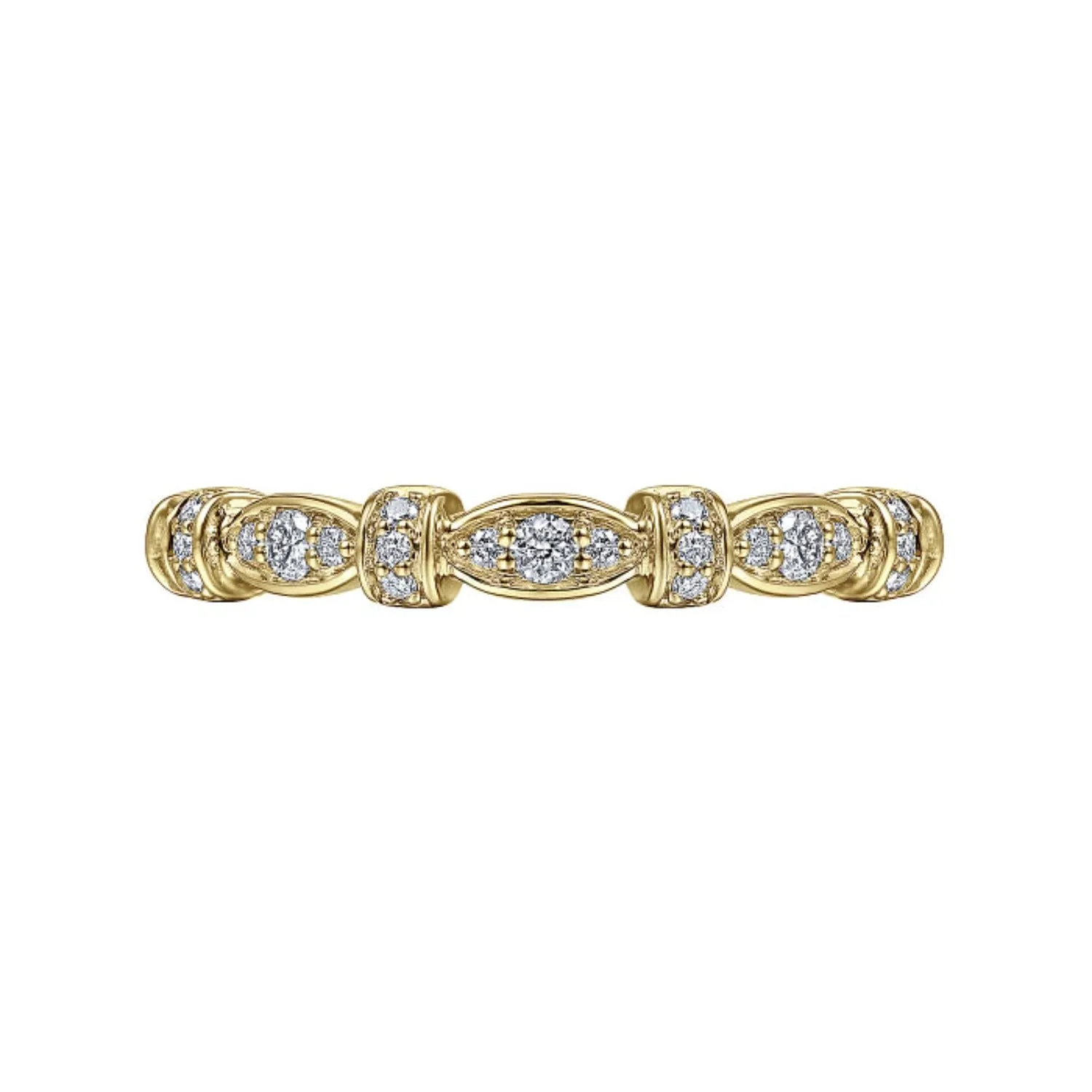 Gabriel & Co. Vintage Style Diamond Wedding Band