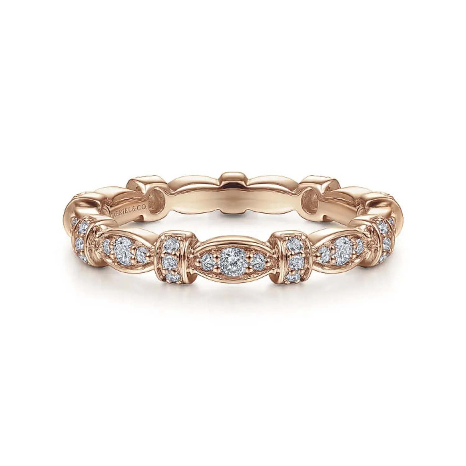 Gabriel & Co. Vintage Style Diamond Wedding Band