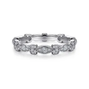Gabriel & Co. Vintage Style Diamond Wedding Band