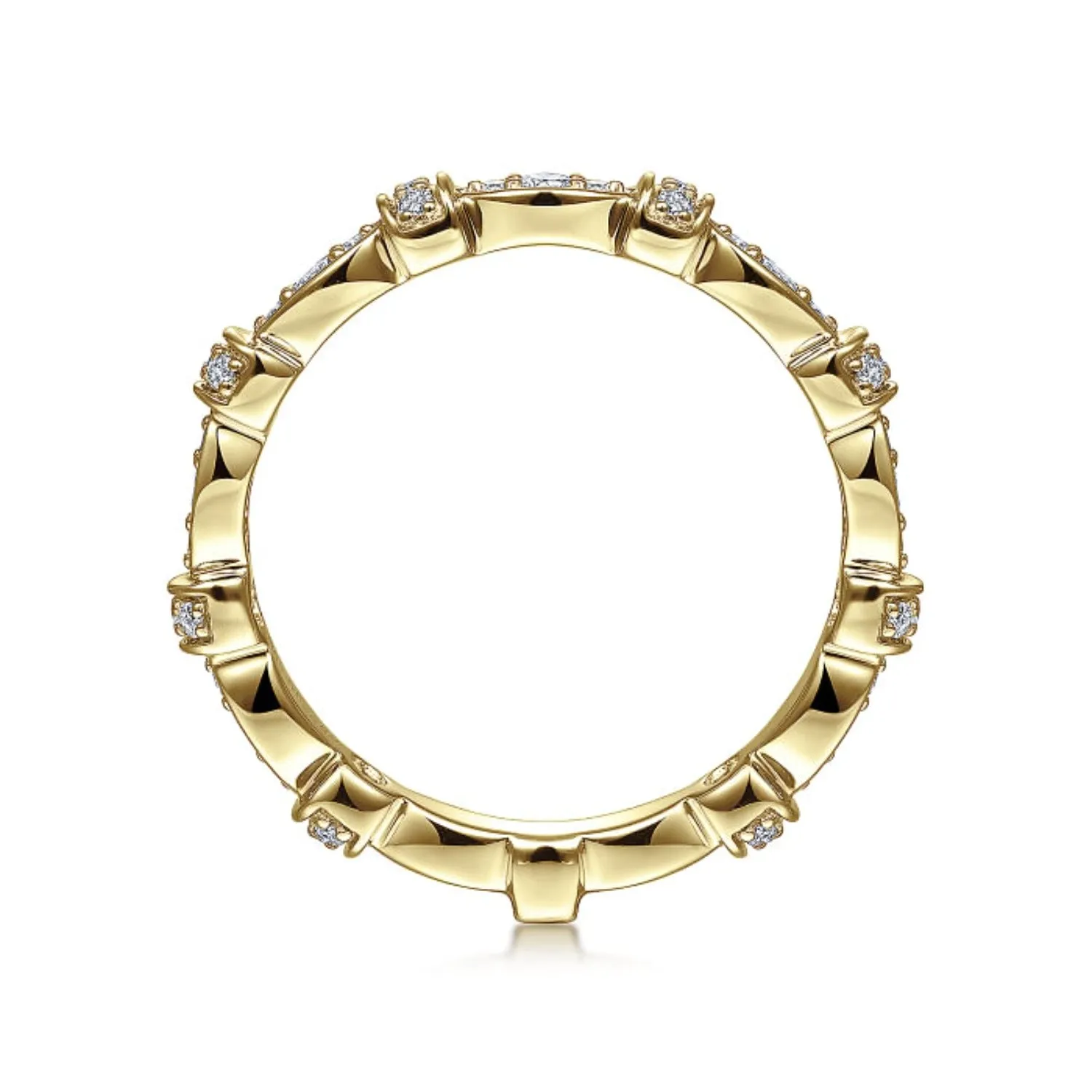 Gabriel & Co. Vintage Style Diamond Wedding Band