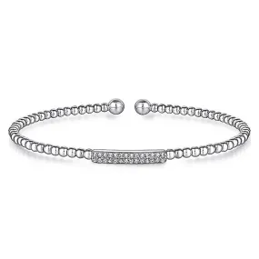 Gabriel& Co. 14K White Gold Bujukan Bead Cuff Bracelet with Diamonds