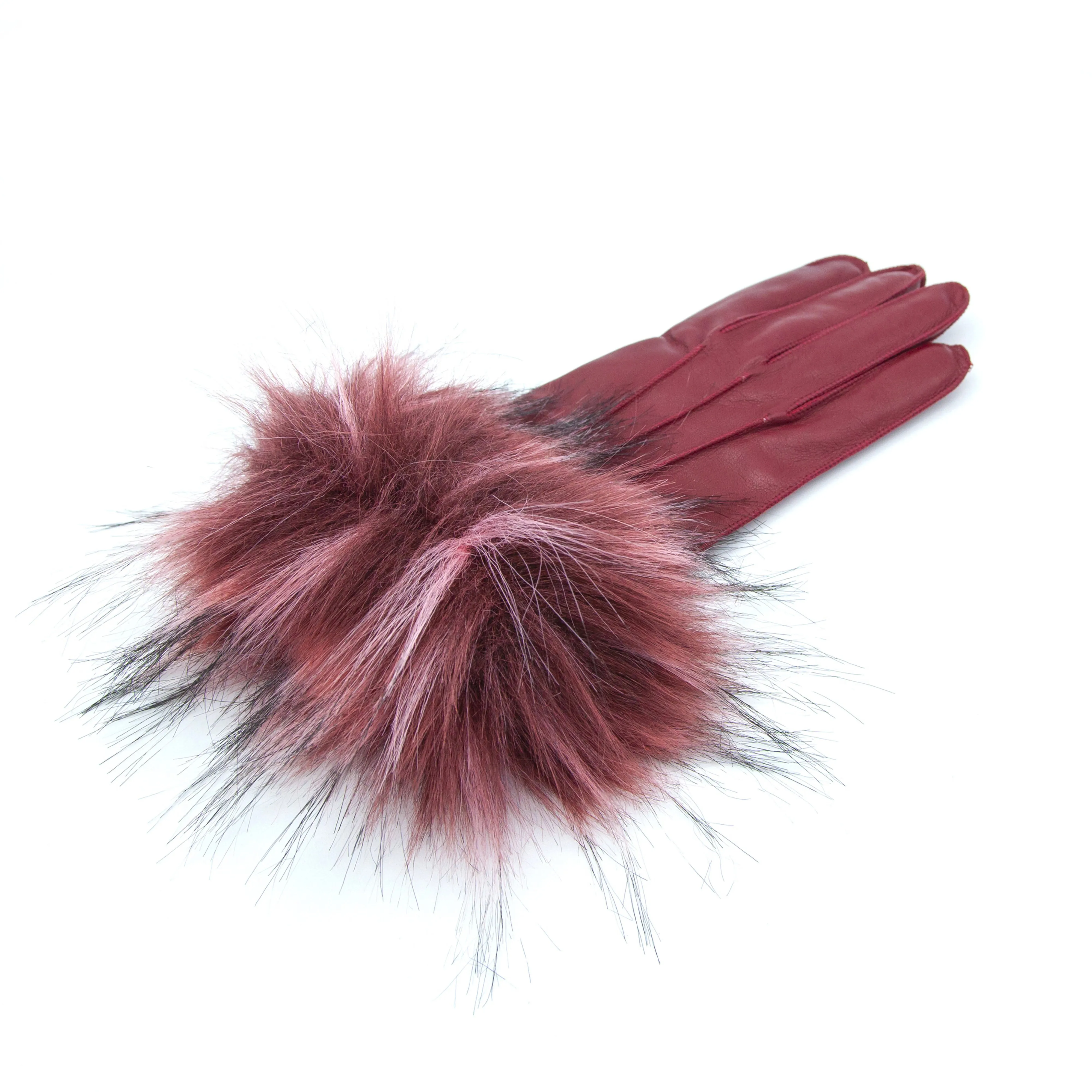Gala Gloves Rhum Leather Gloves With Fur Cuff And Cashmere Lining