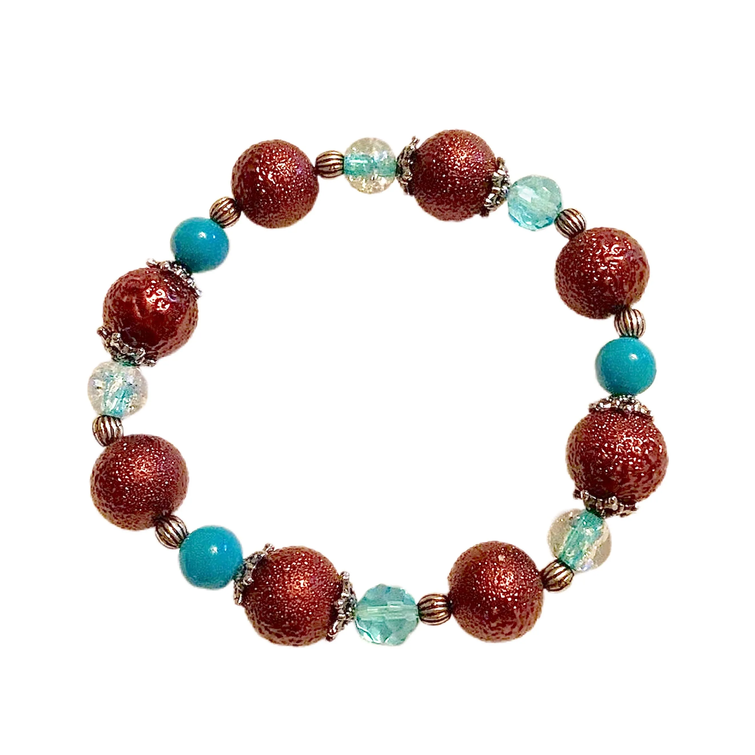 Glass Bead Bracelet-BrnTq
