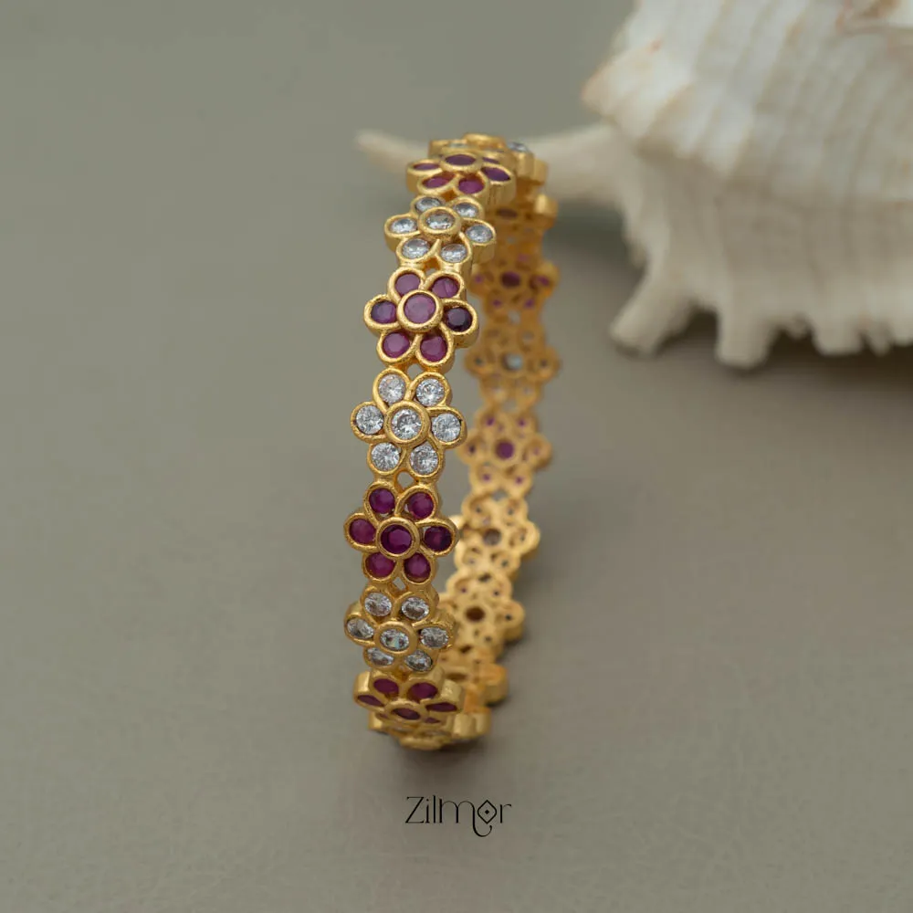 Gold Plated stone bangle - SR100535