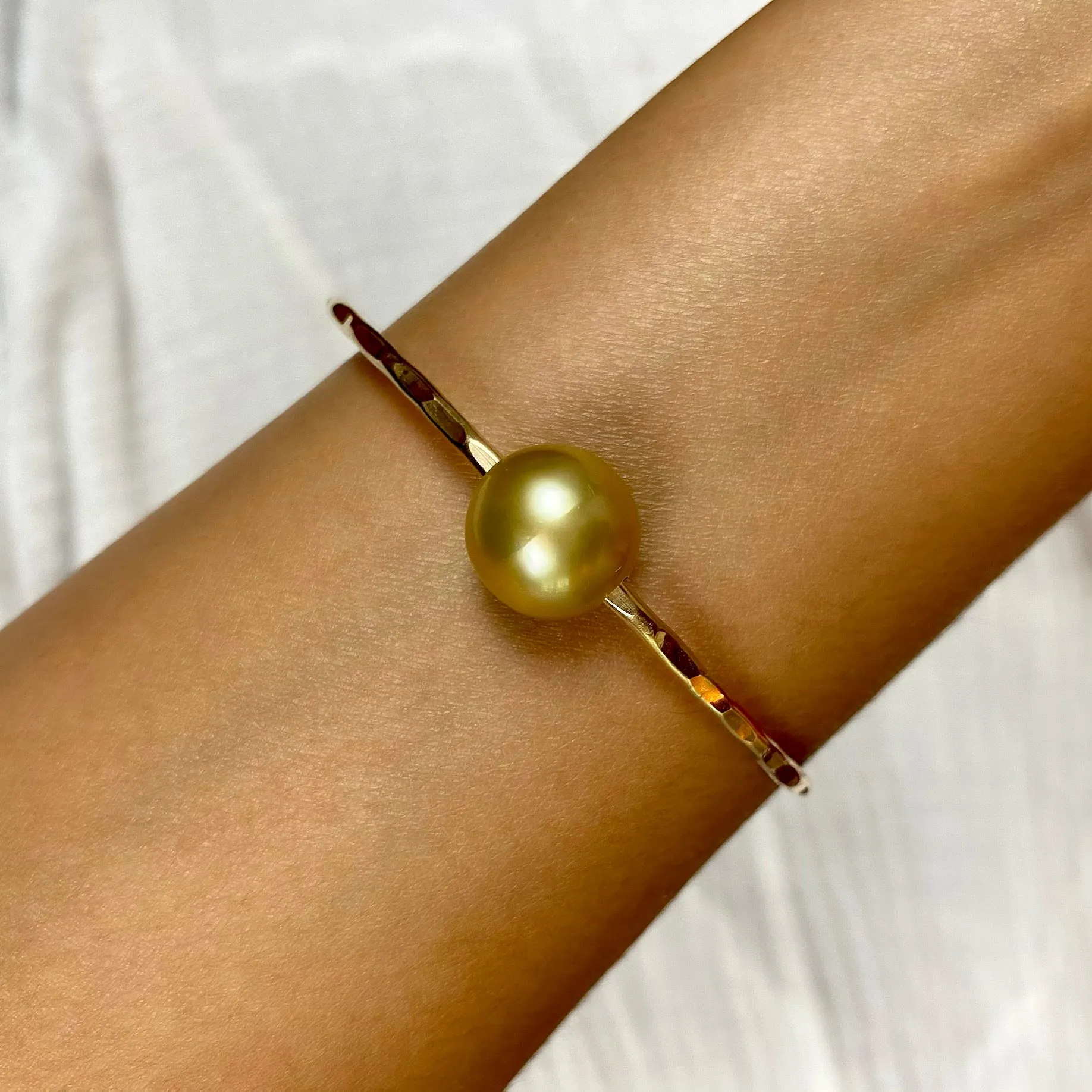 Golden South Sea Pearl Bangle