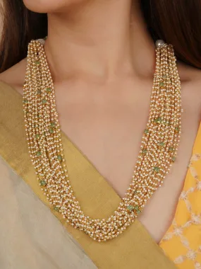 Green Color Gold Plated Necklace/Mala - MN458