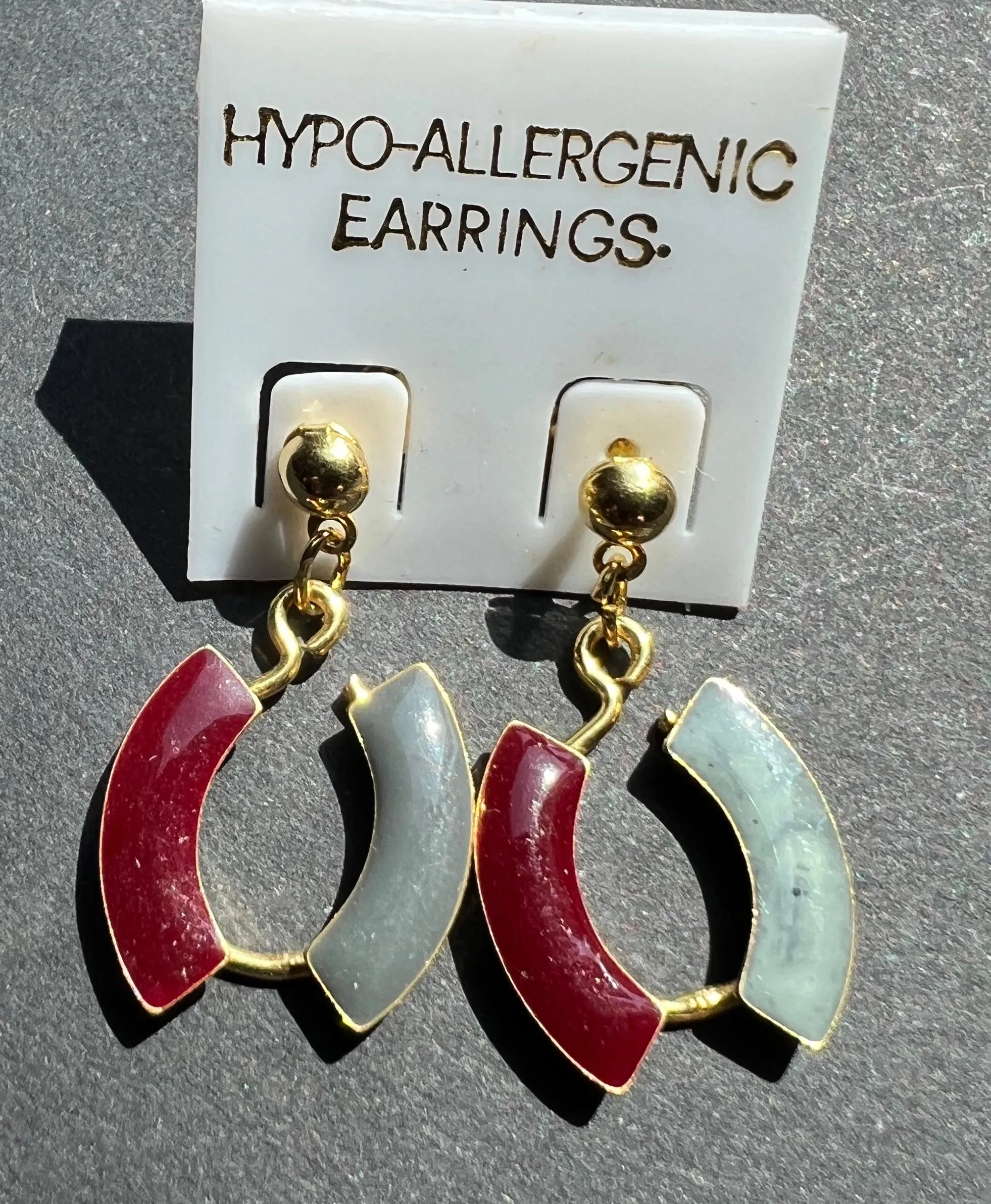 Grown Up Enamel 1980s Earrings