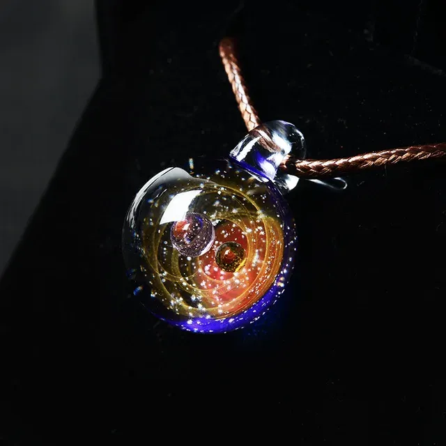 Hand blown Universe/Galaxy in Glass Pendant Necklace-11 Designs