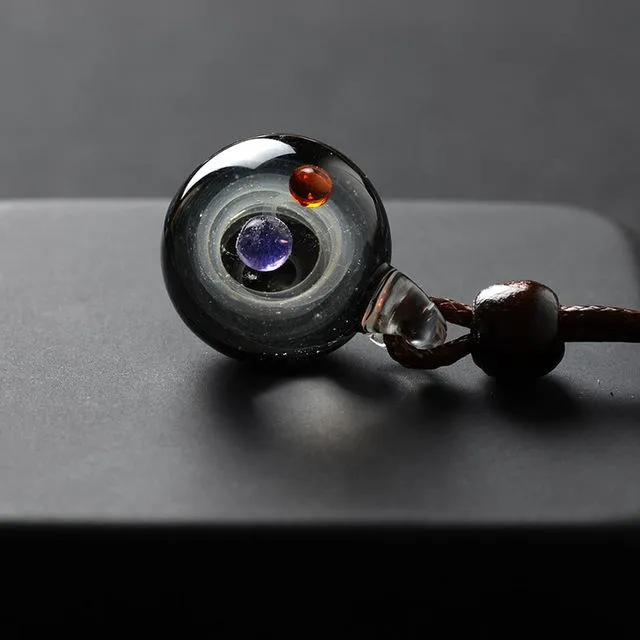 Hand blown Universe/Galaxy in Glass Pendant Necklace-11 Designs
