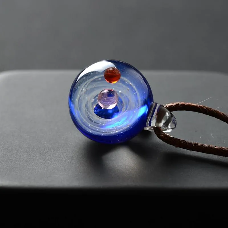 Hand blown Universe/Galaxy in Glass Pendant Necklace-11 Designs