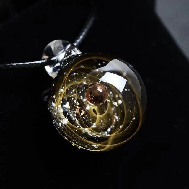 Hand blown Universe/Galaxy in Glass Pendant Necklace-11 Designs