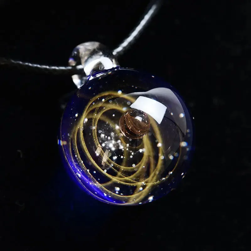 Hand blown Universe/Galaxy in Glass Pendant Necklace-11 Designs