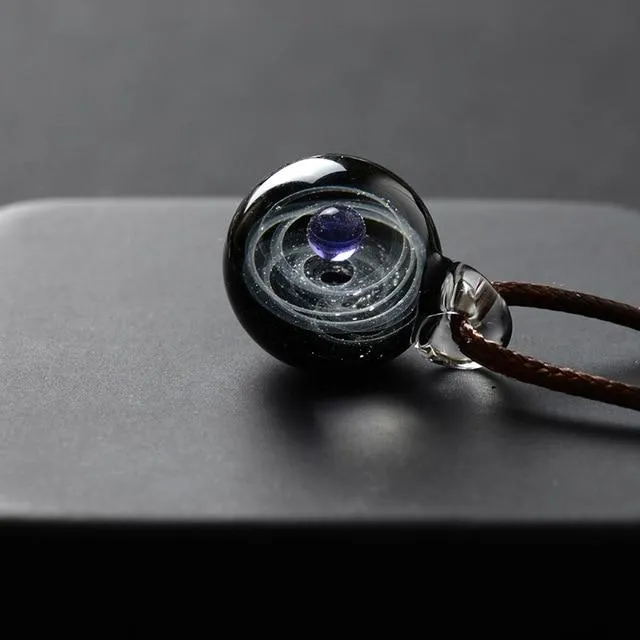 Hand blown Universe/Galaxy in Glass Pendant Necklace-11 Designs