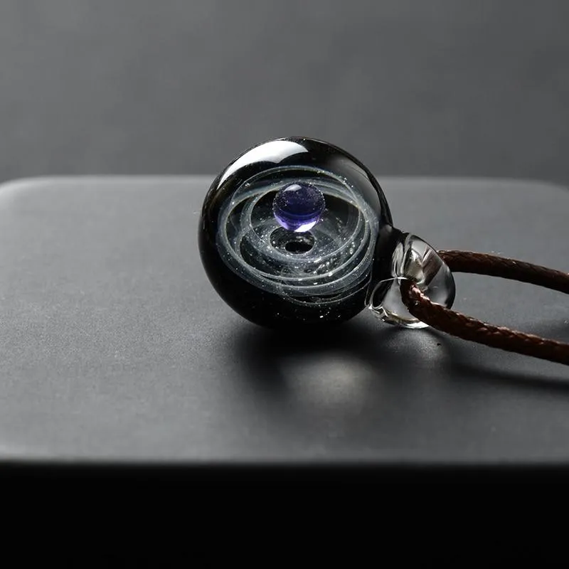Hand blown Universe/Galaxy in Glass Pendant Necklace-11 Designs
