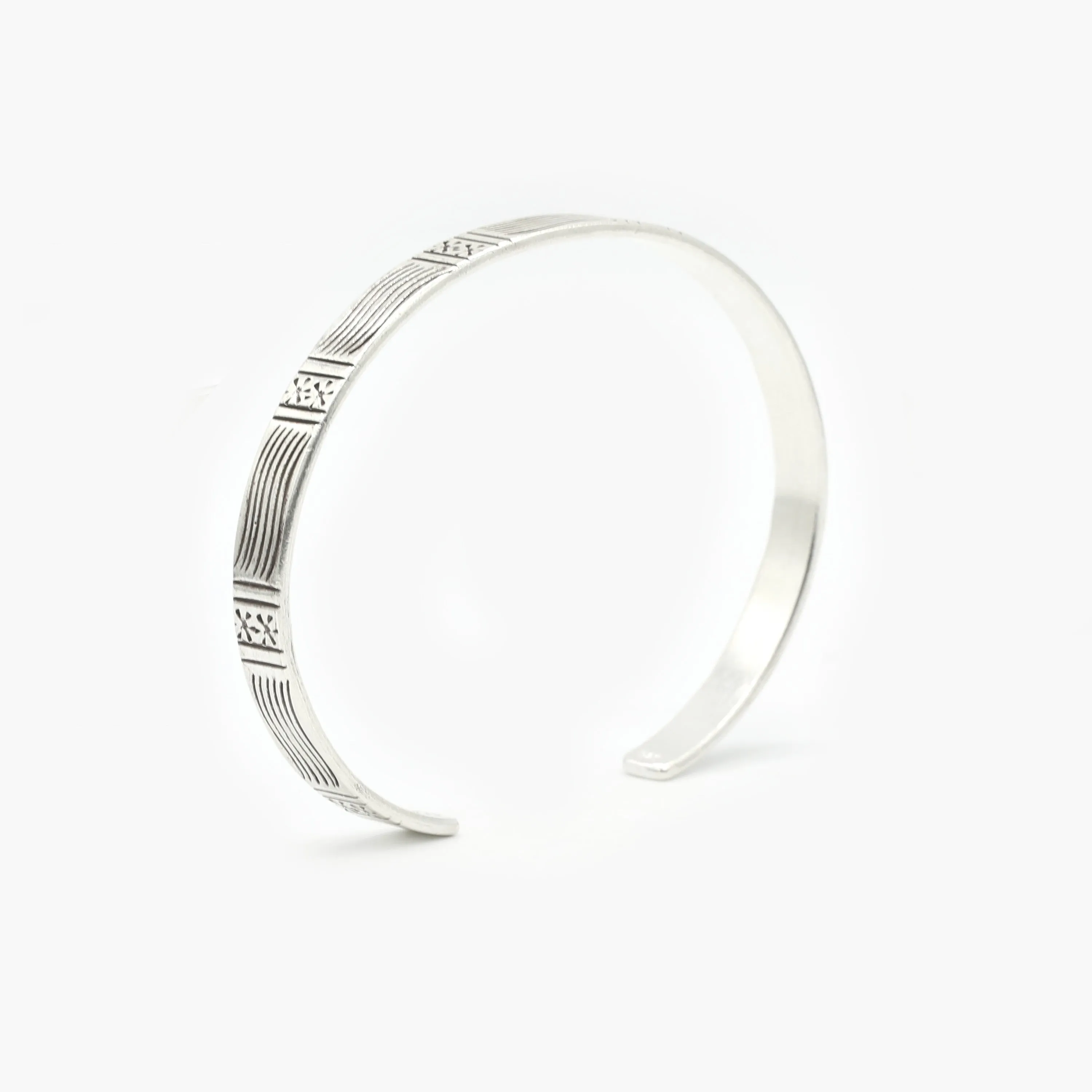Hand-forged "Apache" Silver Bangle