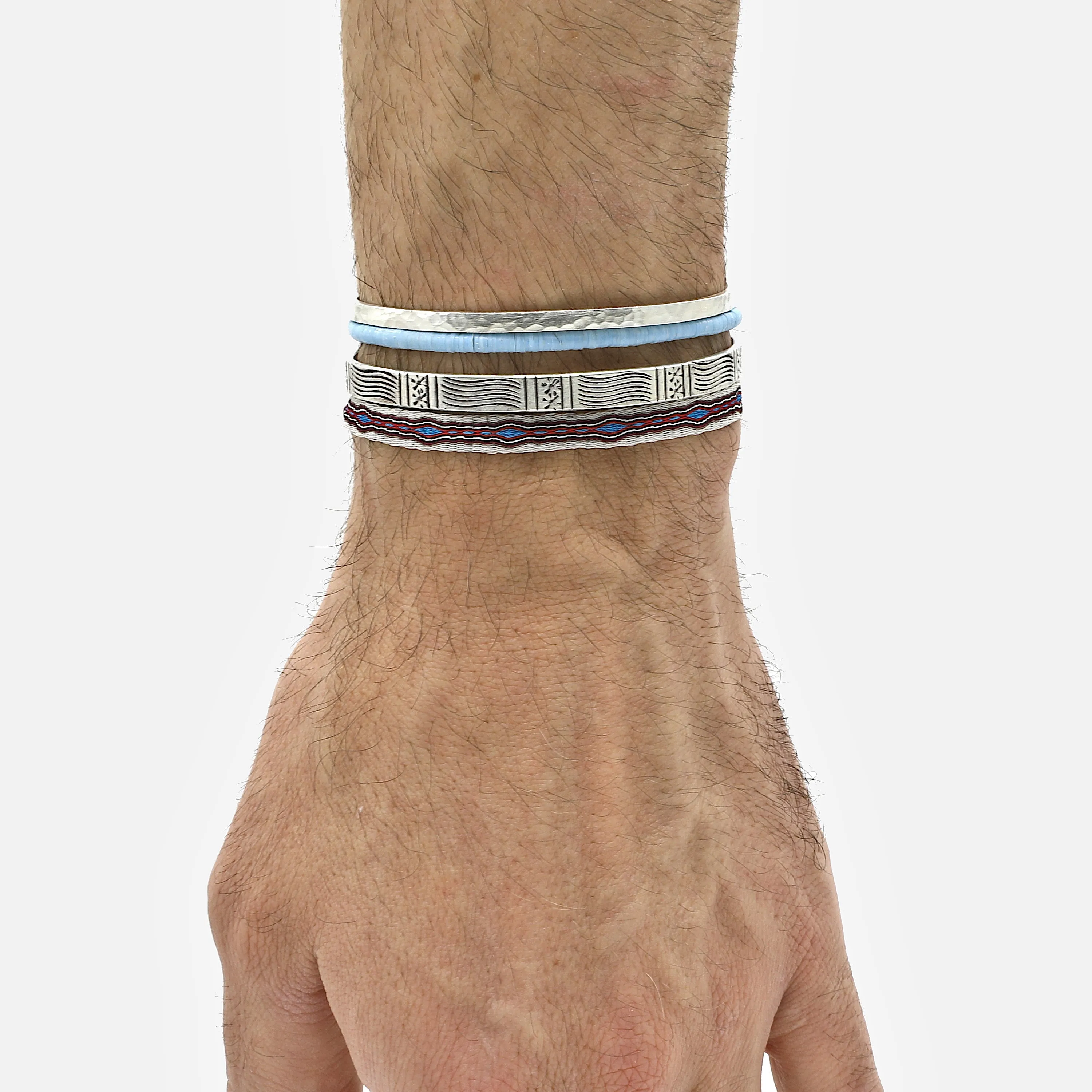 Hand-forged "Apache" Silver Bangle