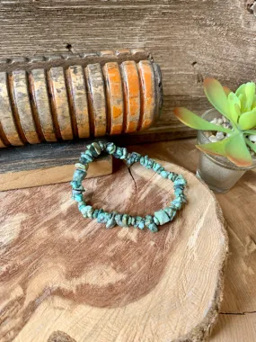 Handmade Turquoise Chip Stretch Bracelet