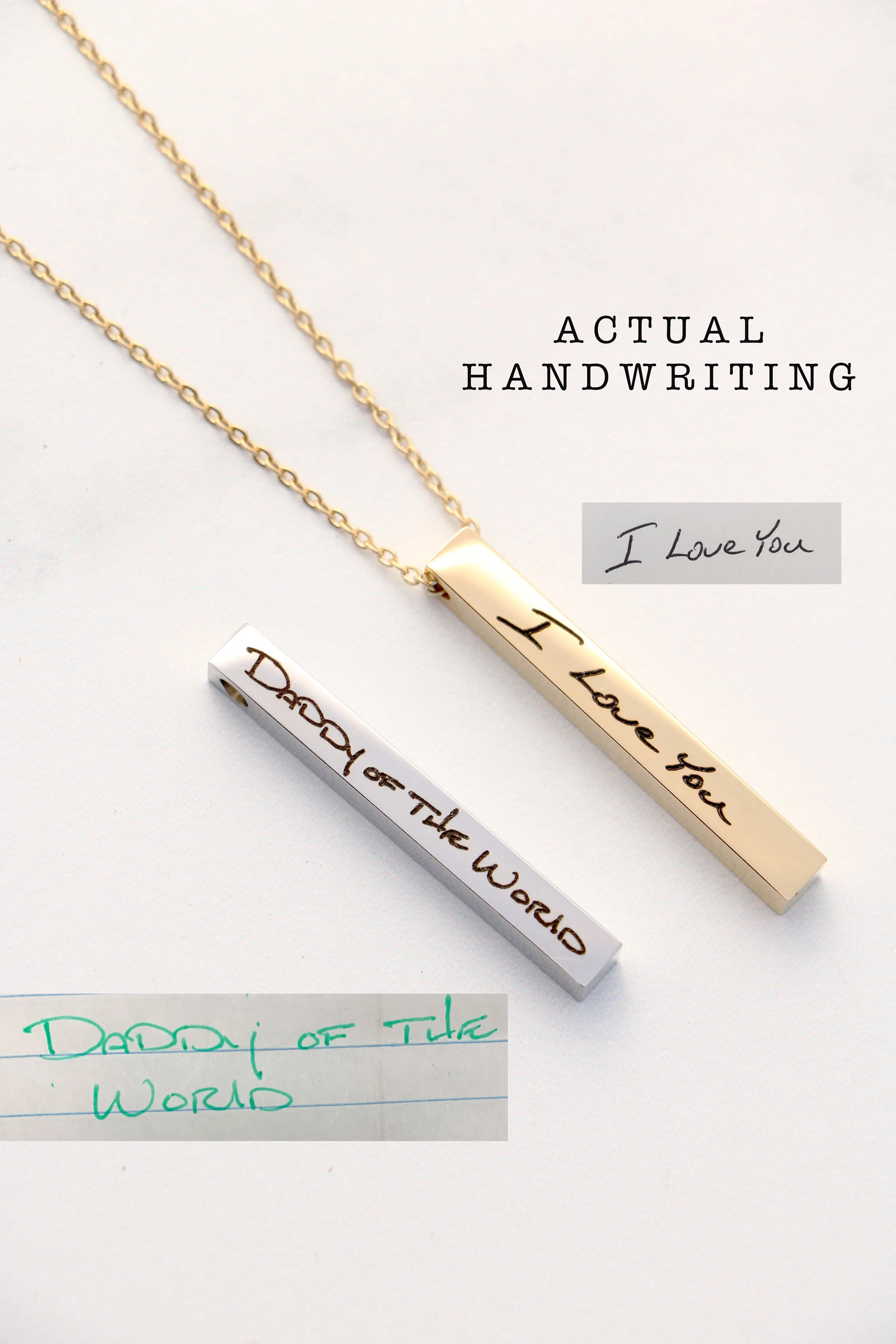 handwriting vertical bar { silver   gold }