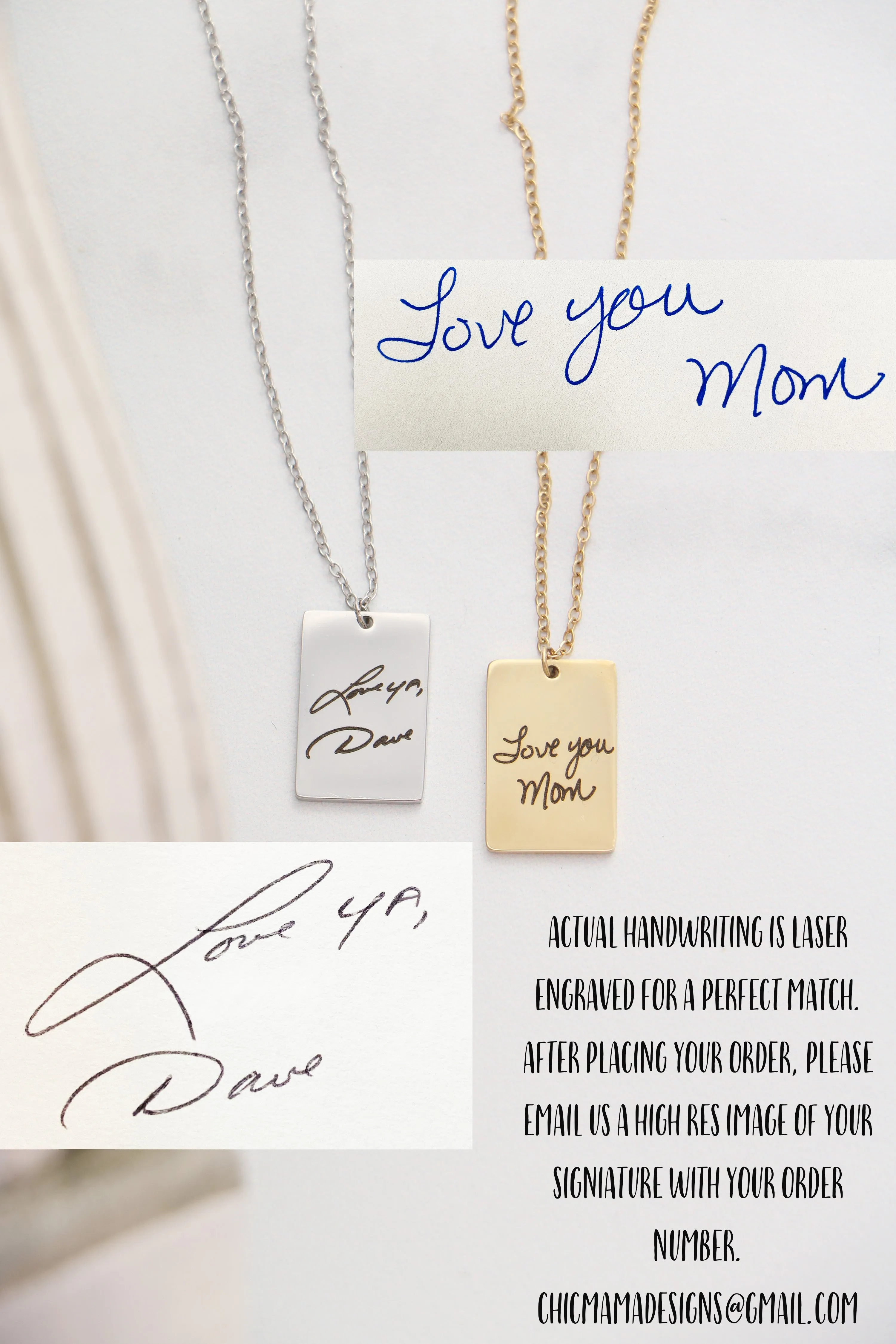 handwriting vertical bar { silver   gold }