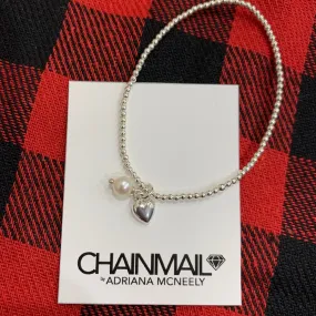 Heart and Pearl Bracelet