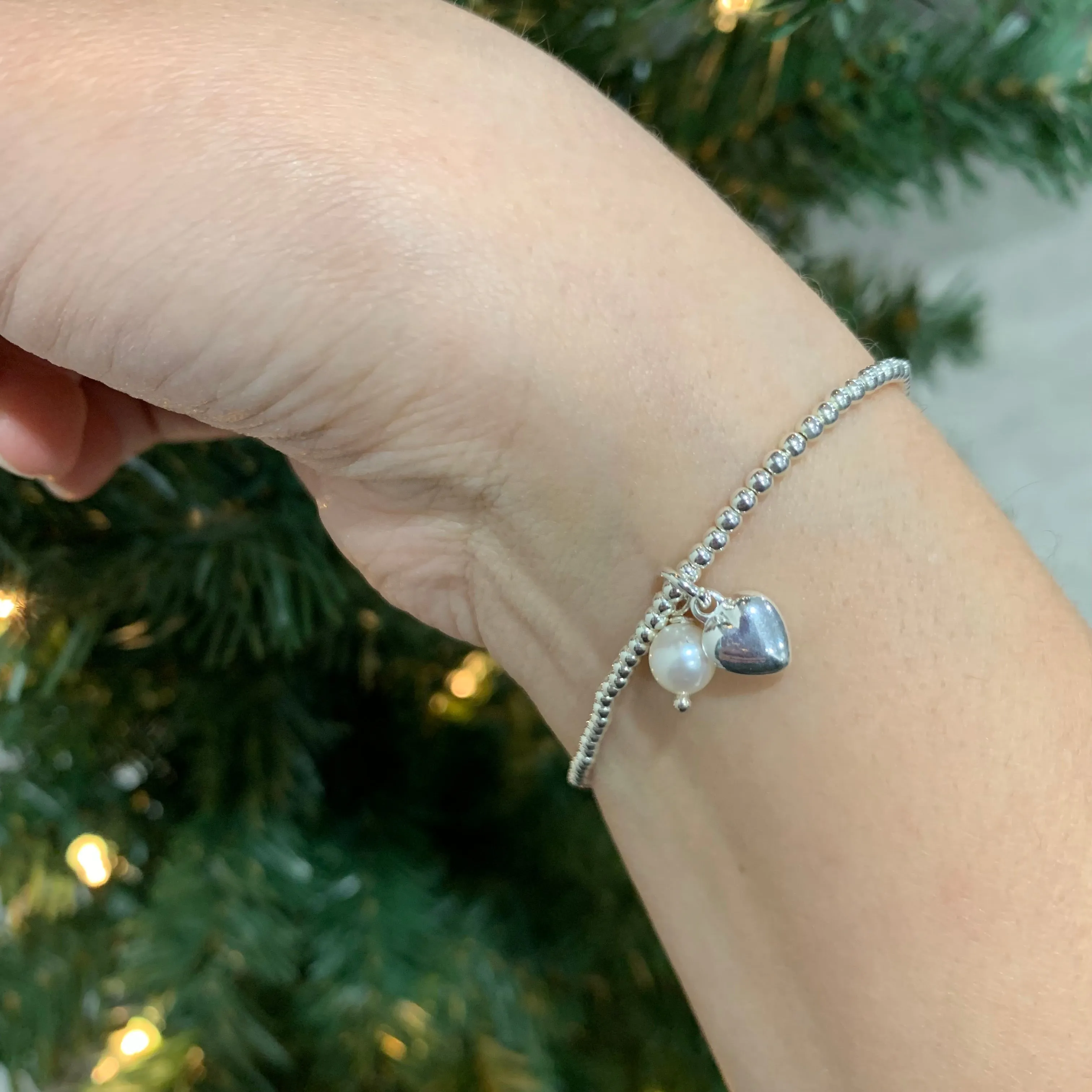 Heart and Pearl Bracelet