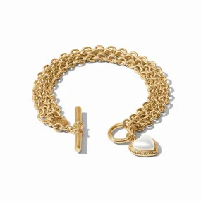 Heart Link Pearl Bracelet