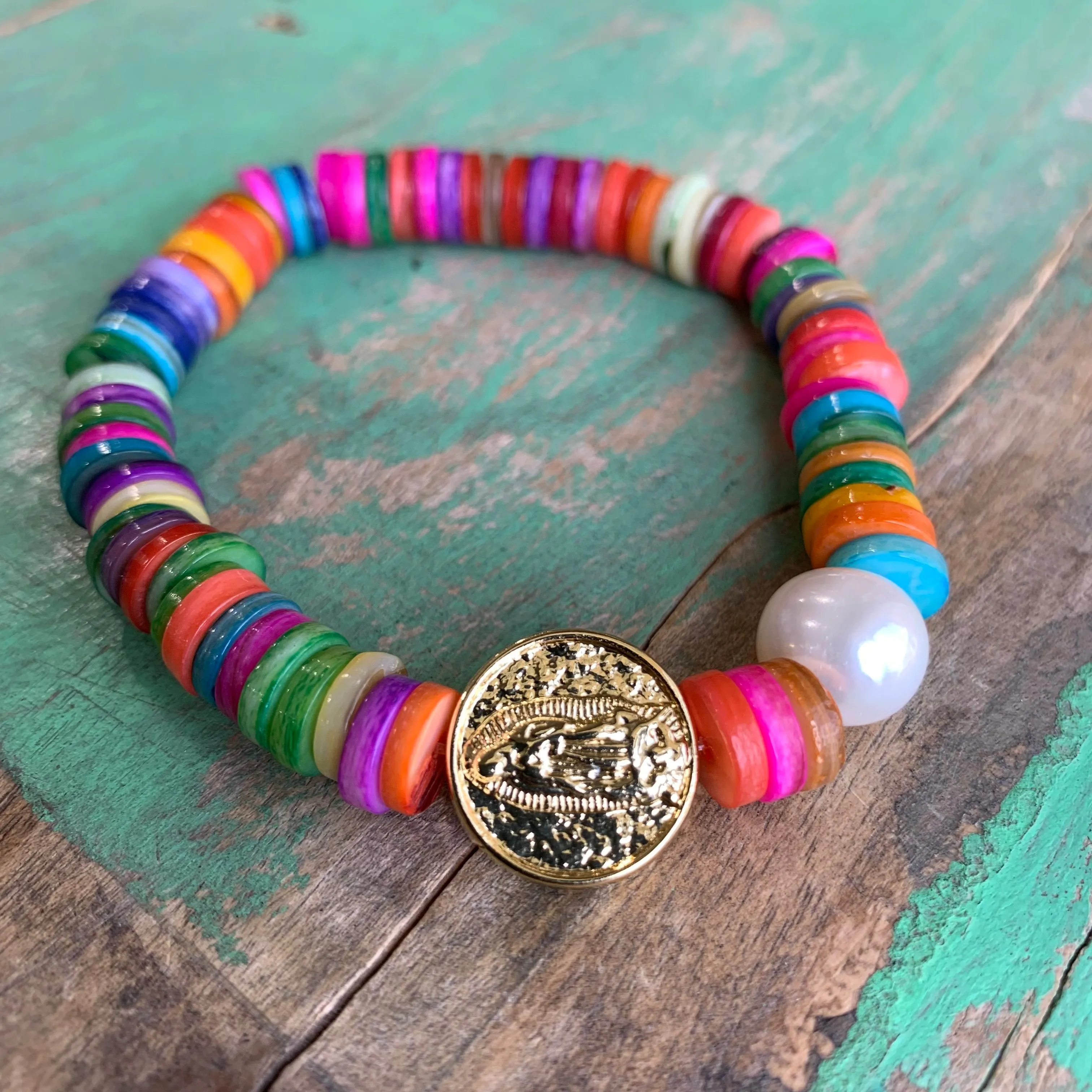 Heishi Shell and Pearl OLG Bracelet
