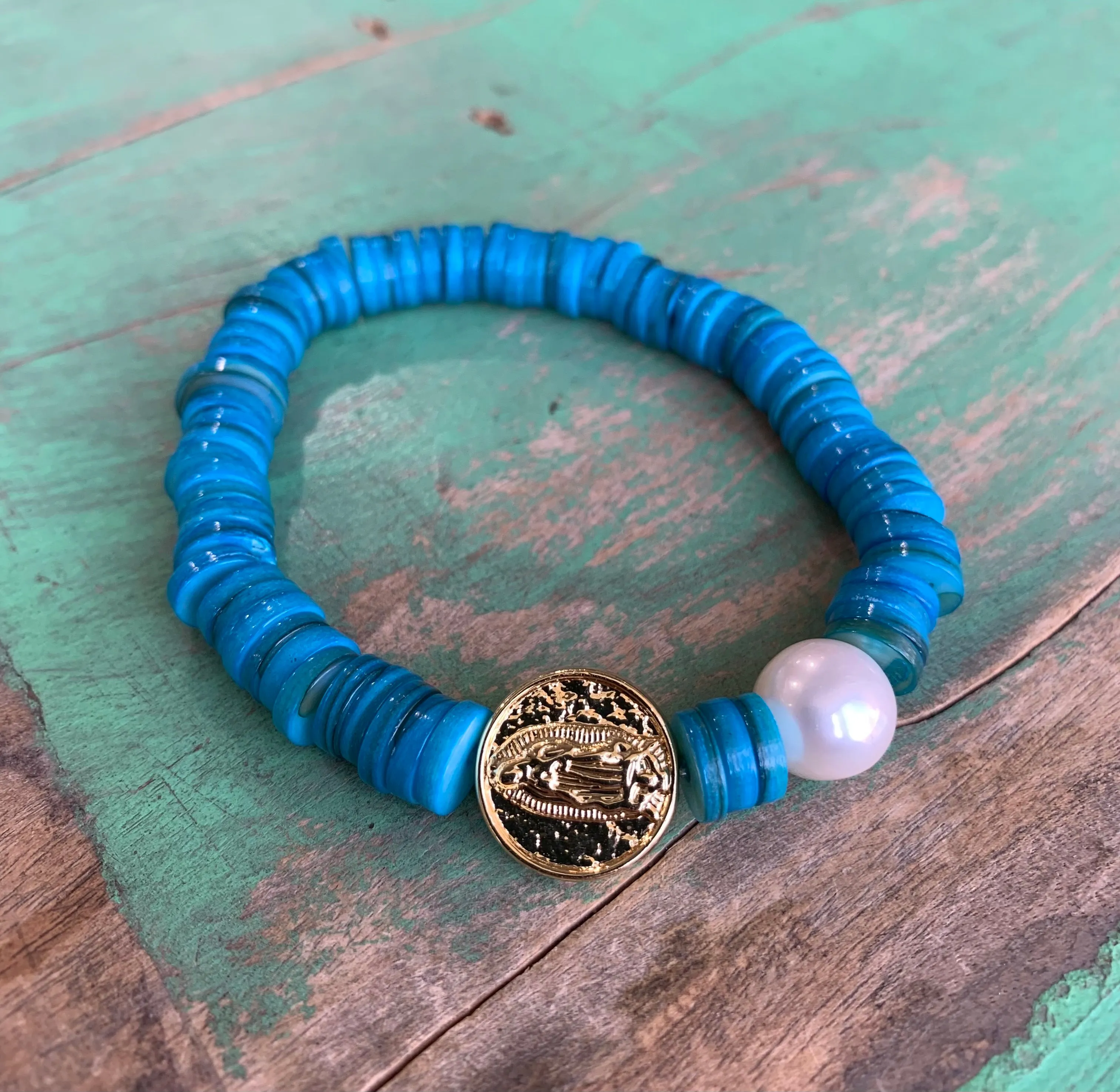 Heishi Shell and Pearl OLG Bracelet