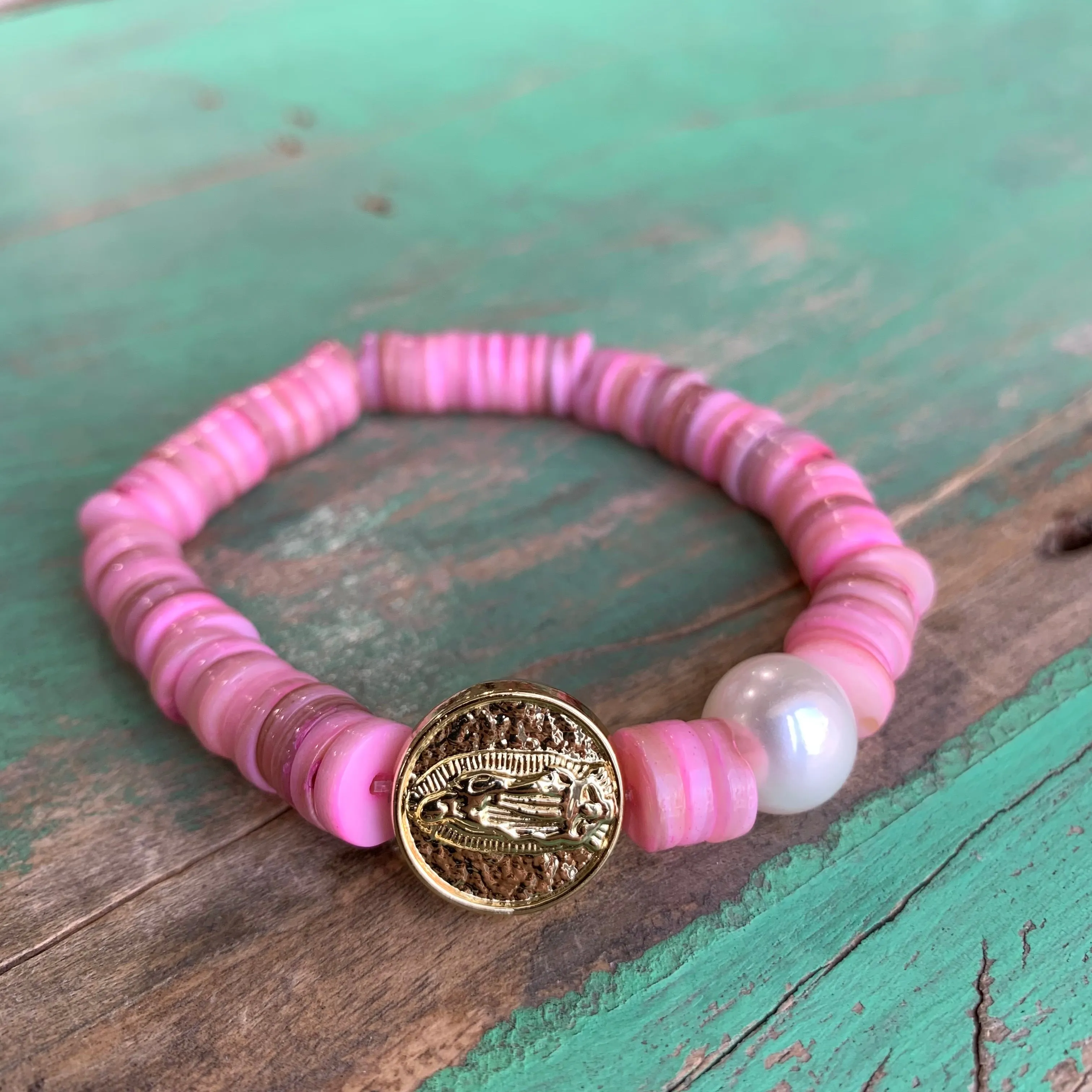 Heishi Shell and Pearl OLG Bracelet