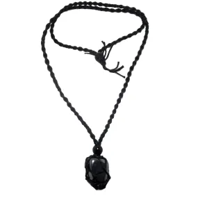 Hematite Necklace Protector Stone Macrame