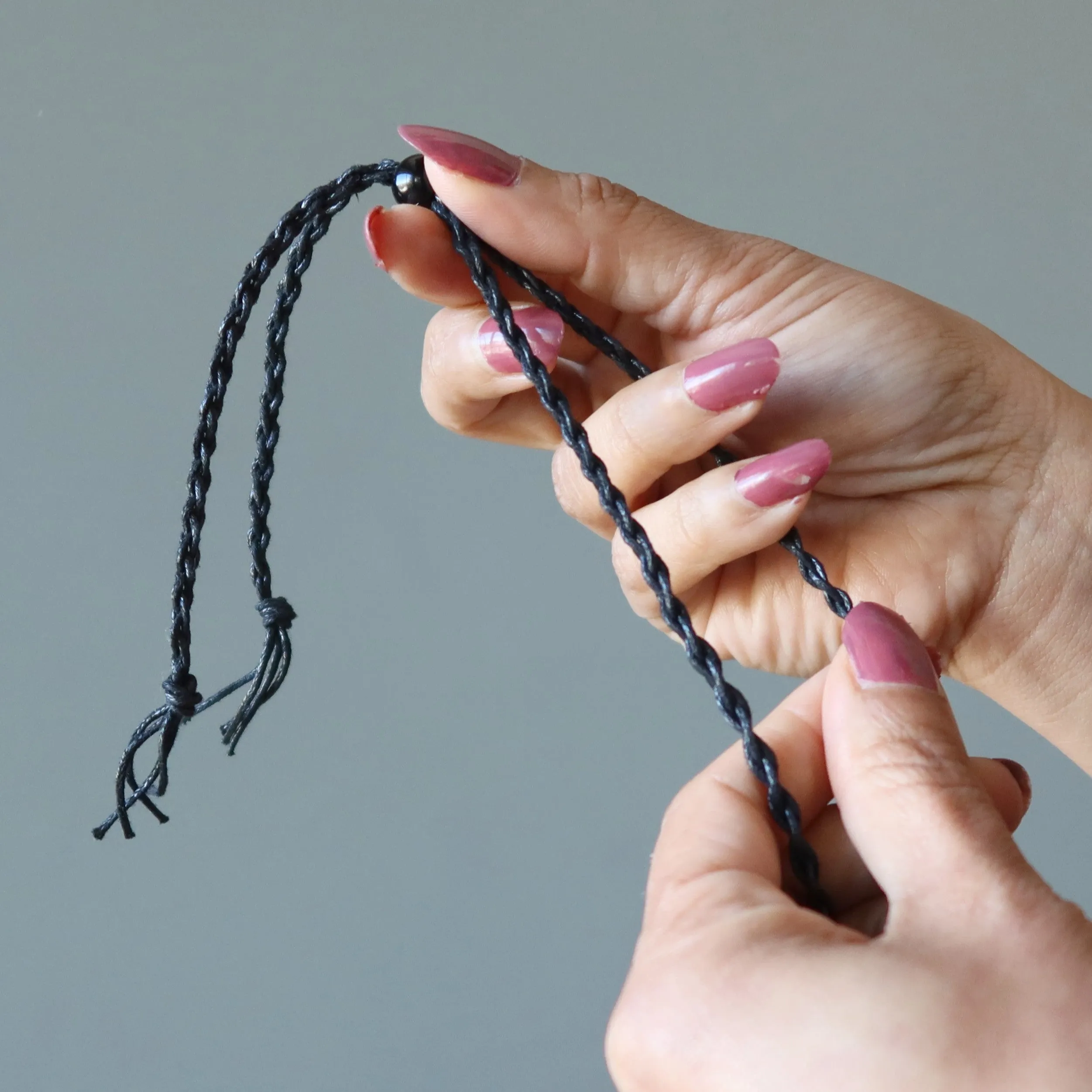 Hematite Necklace Protector Stone Macrame