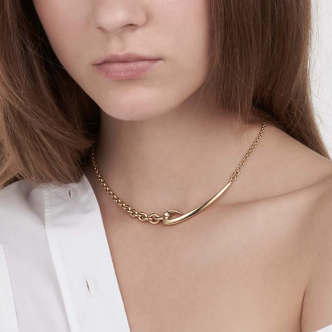 Hook Chain Choker Pendant - Yellow Gold Vermeil